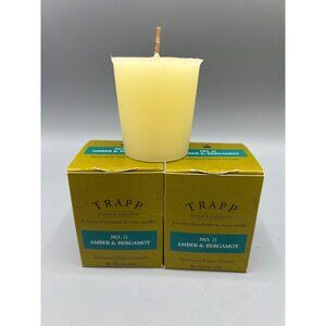 2 Trapp Amber & Bergamot No. 21 Votive Candle Set 2 Oz Each Luxurious Scented